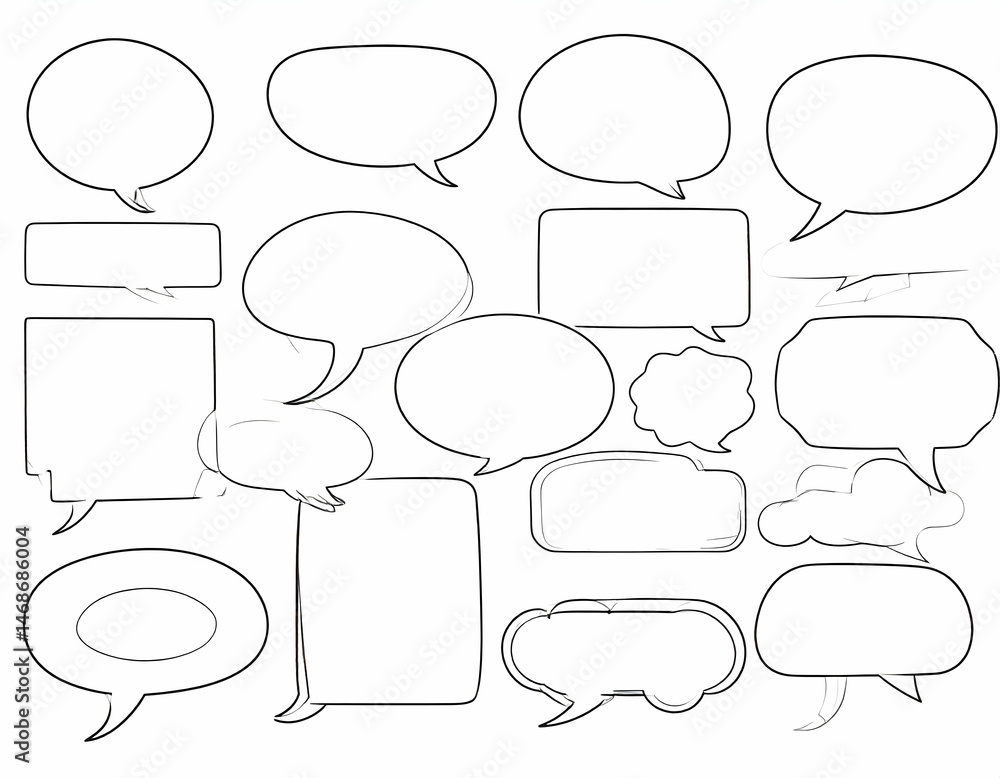 Collection Of Cartoon Speech Bubbles Collection Of Cartoon Speech Bubbles
