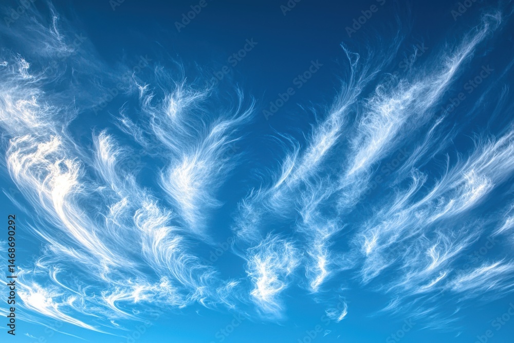 Obraz premium Stunning Blue Sky with Wispy Clouds