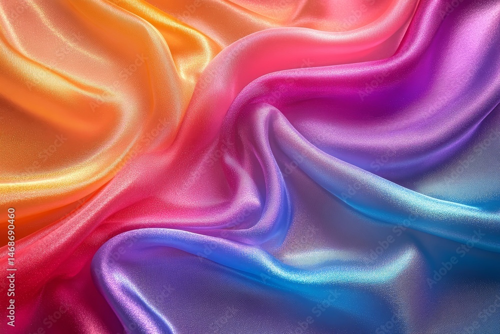 Fototapeta premium Neon Color Silk Digital Background, Generative AI
