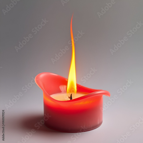 A tall flame rising from a candlewick create with ai