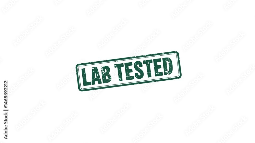 Animated 'Lab Tested' rubber stamp with bold red text on a green screen background for highlighting scientifically verified products, health certifications, and quality assurance Animated 'Lab Tested' rubber stamp with bold red text on a green screen background for highlighting scientifically verified products, health certifications, and quality assurance