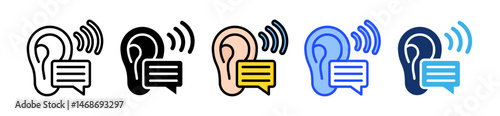 Active Listening Icon Collection With Multiple Styles