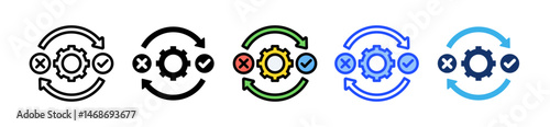 Decision Making Process Icon Collection With Multiple Styles