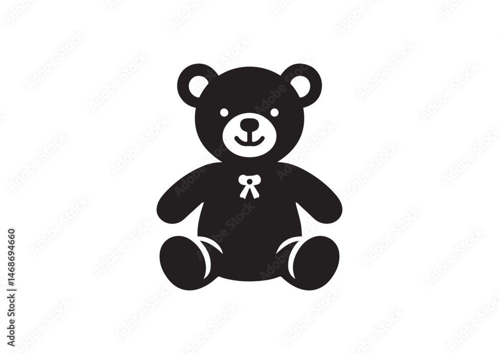 Obraz premium Teddy Bear Silhouette Vector