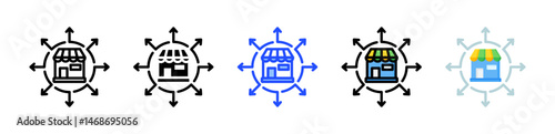 Market Expansion Icon Collection With Multiple Styles