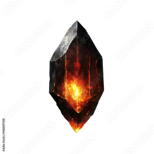 Glowing Obsidian Crystal Fiery Gemstone with Inner Light