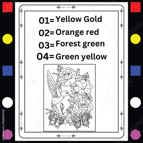 Color by Number Coloring Book for Adults