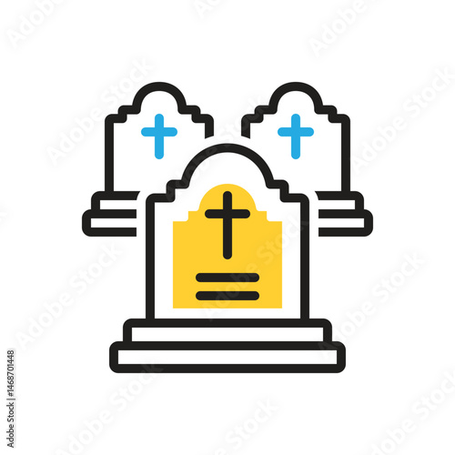 Multi color icon for  grave