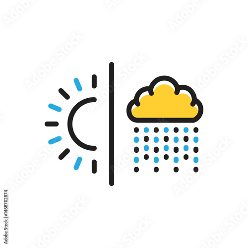 Multi color icon for  weather