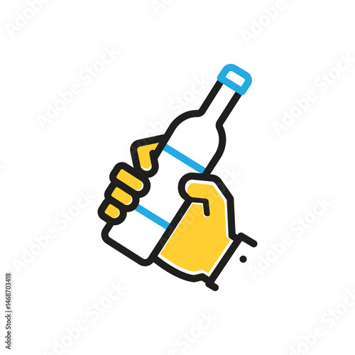 Multi color icon for  drunkard