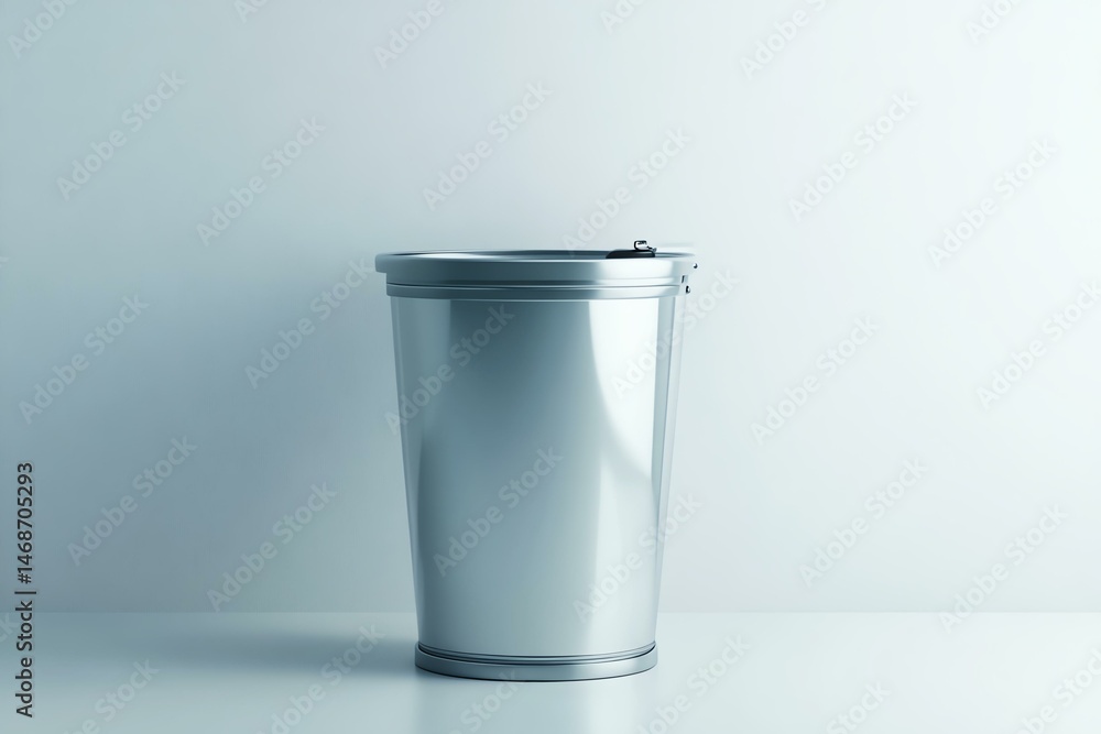 Modern metal trash bin on a clean surface. Modern metal trash bin on a clean surface.