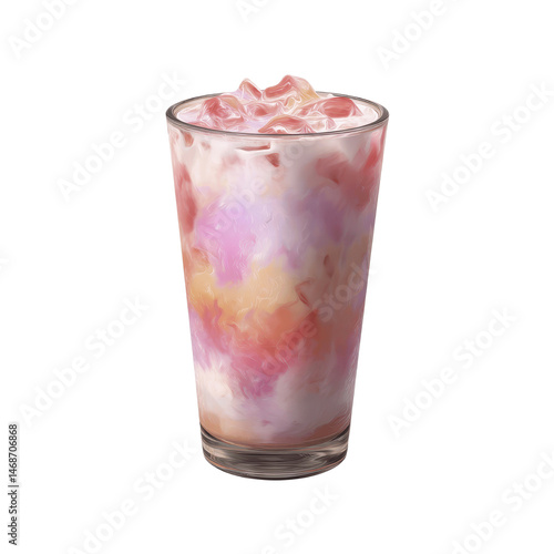 Wallpaper Mural Refreshing Pink and Orange Layered Iced Drink in Tall Glass Torontodigital.ca