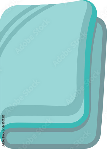 Folded Light Blue Towel Soft Textile Fabric