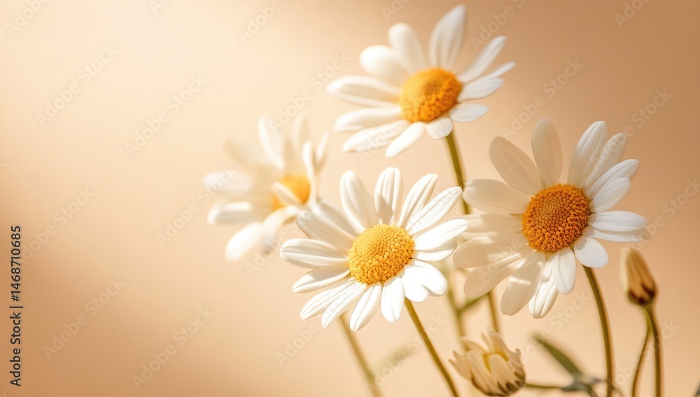 Sunlit daisies in soft, warm hues