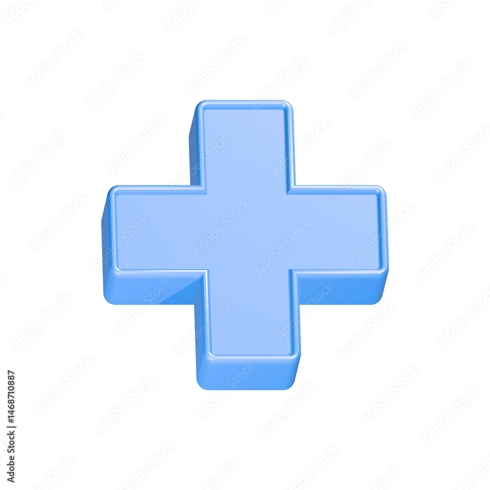 Fototapeta premium plus medical icon 3d rendering blue color
