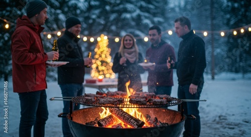 Outdoor winter barbecue