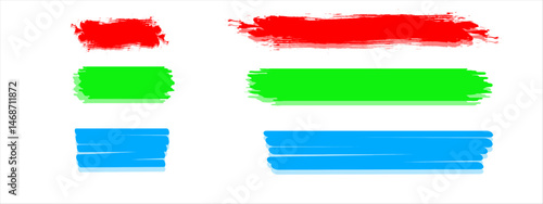 highlighter white background. set of multicoloured paper banners. Green, and red highlighters. Element vector for highlight multicolored for text
