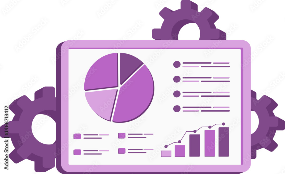 2D Business Data Analysis Illustration