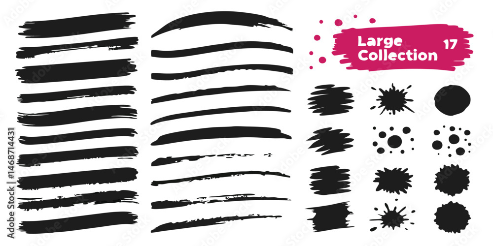 Black Ink & Paint Brush Strokes – Grunge Vector Elements on White Background Black Ink & Paint Brush Strokes – Grunge Vector Elements on White Background