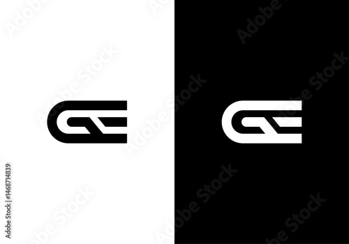 GE, EG letters monogram logo
