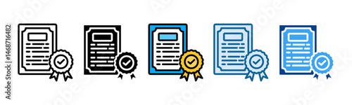 Warranty Document Icon Set Multiple Style Collection