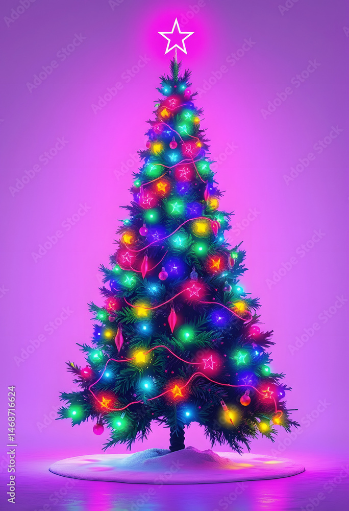, Christmas tree in cyberpunk style, futuristic nostalgic 80s, 90s. Neon lights vibrant colors , with white tonespng , Christmas tree in cyberpunk style, futuristic nostalgic 80s, 90s. Neon lights vibrant colors , with white tonespng