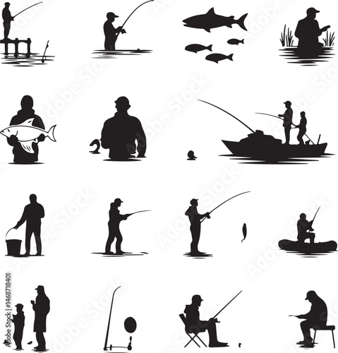 "Fish Hunting Silhouette | Fishing Scene Vector Art"

"Fishing Vector Design | Hunter and Fish Clipart"

"Fish Catching Scene | Outdoor Hunting Illustration"

"Fishing Rod Silhouette | Fisherman with 