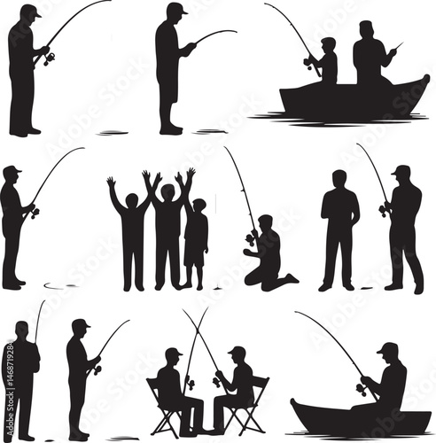 "Fish Hunting Silhouette | Fishing Scene Vector Art"

"Fishing Vector Design | Hunter and Fish Clipart"

"Fish Catching Scene | Outdoor Hunting Illustration"

"Fishing Rod Silhouette | Fisherman with 