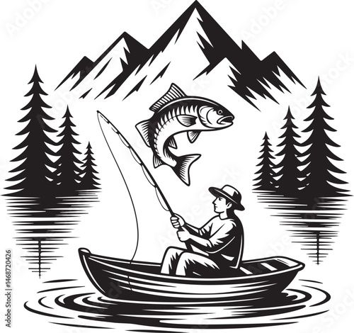 "Fish Hunting Silhouette | Fishing Scene Vector Art"

"Fishing Vector Design | Hunter and Fish Clipart"

"Fish Catching Scene | Outdoor Hunting Illustration"

"Fishing Rod Silhouette | Fisherman with 