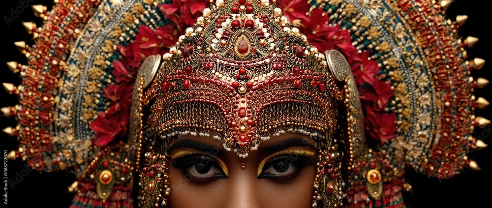 Obraz premium Intricate traditional headdress with dazzling detail.