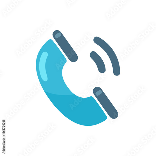 Modern phone icon with sound waves
