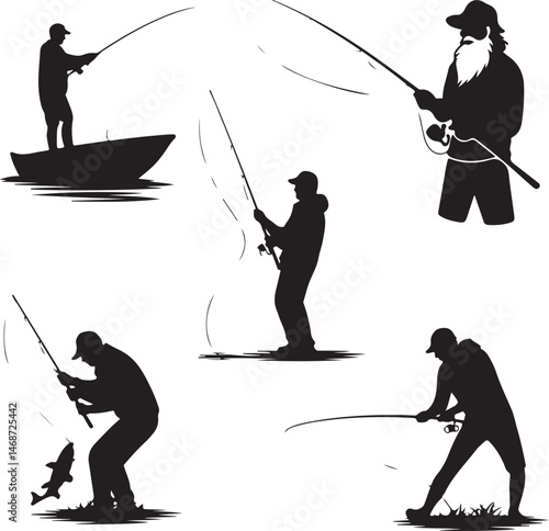 Fisherman Casting Line Silhouette

Fishing Boat on the Lake Vector Design

Underwater Fish Hunting Scene Silhouette

Spearfishing Adventure Silhouette Art

Fishing Rod and Catch Moment Vector