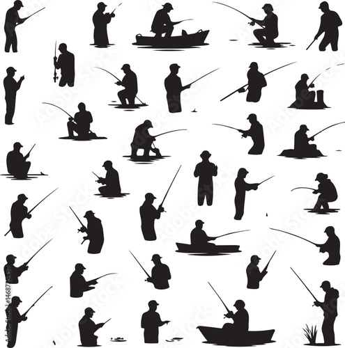 Fisherman Casting Line Silhouette

Fishing Boat on the Lake Vector Design

Underwater Fish Hunting Scene Silhouette

Spearfishing Adventure Silhouette Art

Fishing Rod and Catch Moment Vector