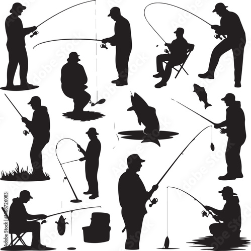 Fisherman Casting Line Silhouette

Fishing Boat on the Lake Vector Design

Underwater Fish Hunting Scene Silhouette

Spearfishing Adventure Silhouette Art

Fishing Rod and Catch Moment Vector