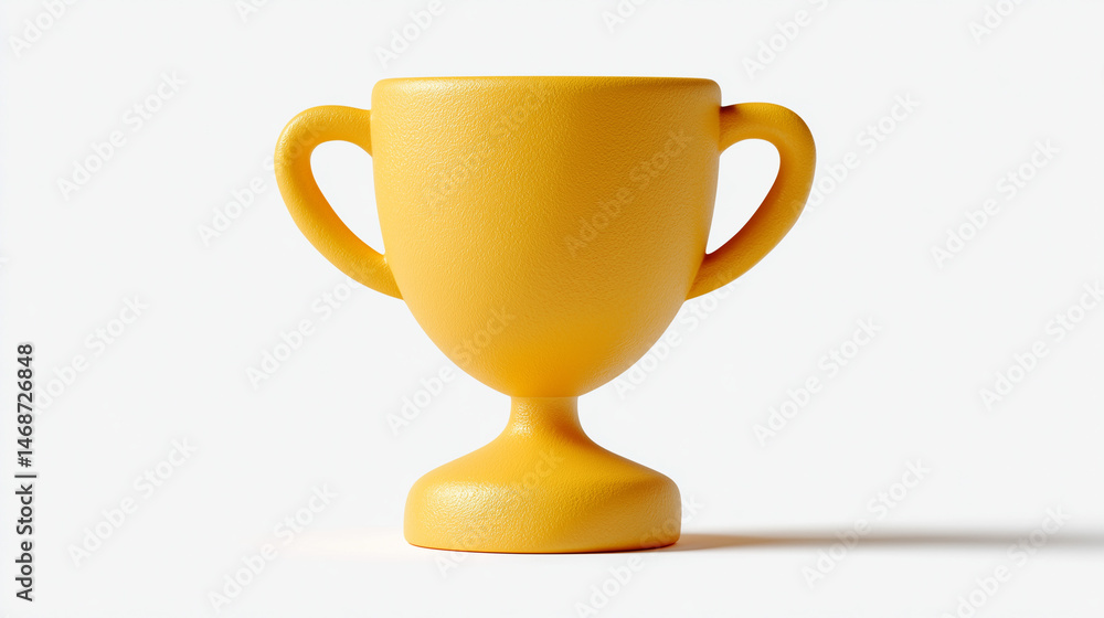 3D Rendering of a Yellow Trophy Icon Isolated on a Pure White Background for Achievement and Award Concepts 3D Rendering of a Yellow Trophy Icon Isolated on a Pure White Background for Achievement and Award Concepts
