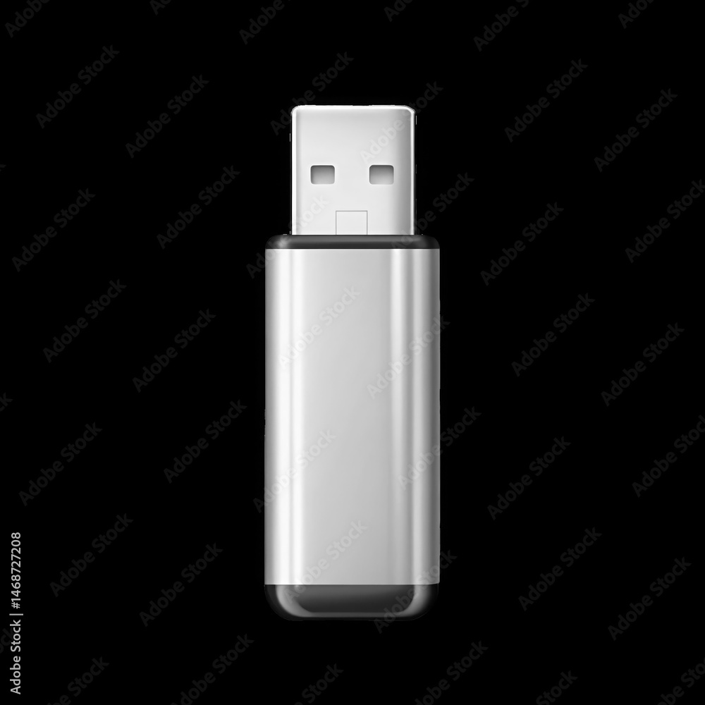 USB flash drive digital storage device portable memory isolated on transparent background USB flash drive digital storage device portable memory isolated on transparent background