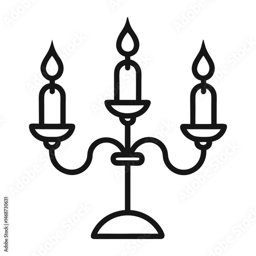 line art of a classic ornate candelabra.