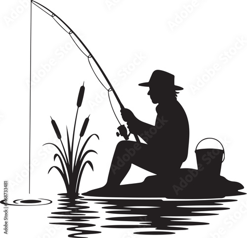 Fisherman Casting Line Silhouette

Fishing Boat on the Lake Vector Design

Underwater Fish Hunting Scene Silhouette

Spearfishing Adventure Silhouette Art

Fishing Rod and Catch Moment Vector
