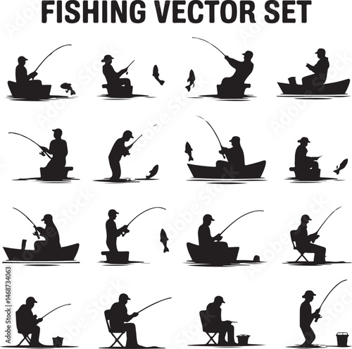 Fisherman Casting Line Silhouette

Fishing Boat on the Lake Vector Design

Underwater Fish Hunting Scene Silhouette

Spearfishing Adventure Silhouette Art

Fishing Rod and Catch Moment Vector