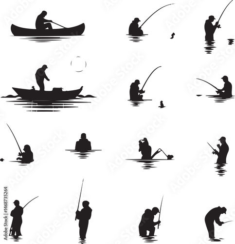 Fisherman Casting Line Silhouette

Fishing Boat on the Lake Vector Design

Underwater Fish Hunting Scene Silhouette

Spearfishing Adventure Silhouette Art

Fishing Rod and Catch Moment Vector