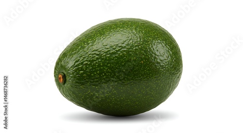 Ripe green avocado fruit isolated on white background