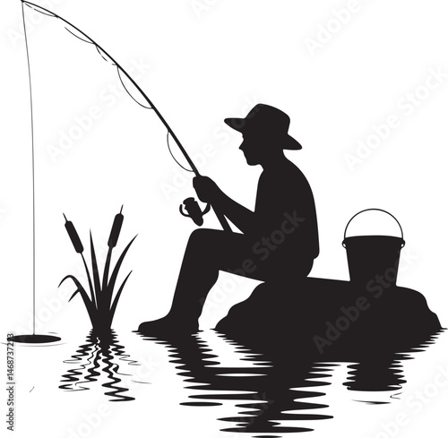 Fisherman Casting Line Silhouette

Fishing Boat on the Lake Vector Design

Underwater Fish Hunting Scene Silhouette

Spearfishing Adventure Silhouette Art

Fishing Rod and Catch Moment Vector