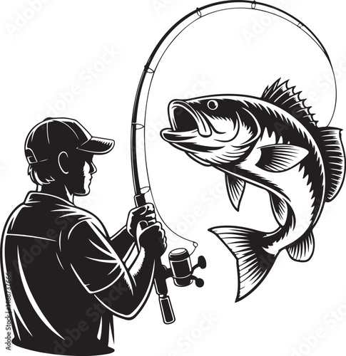 Fisherman Casting Line Silhouette

Fishing Boat on the Lake Vector Design

Underwater Fish Hunting Scene Silhouette

Spearfishing Adventure Silhouette Art

Fishing Rod and Catch Moment Vector