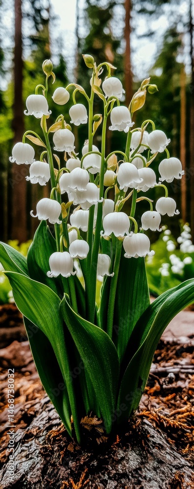 Fototapeta premium Lily of the Valley in the Forest