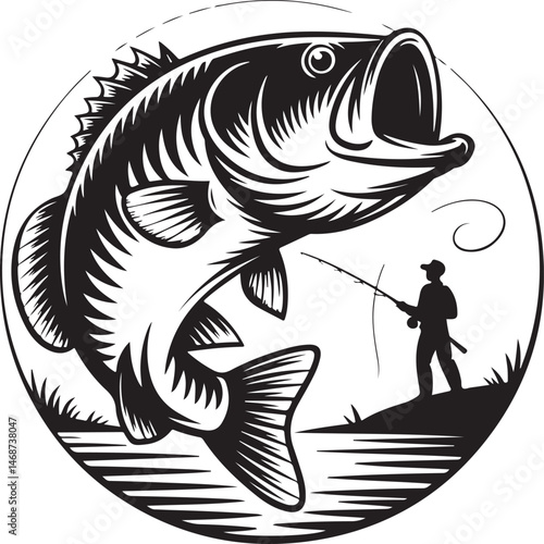 Fisherman Casting Line Silhouette

Fishing Boat on the Lake Vector Design

Underwater Fish Hunting Scene Silhouette

Spearfishing Adventure Silhouette Art

Fishing Rod and Catch Moment Vector