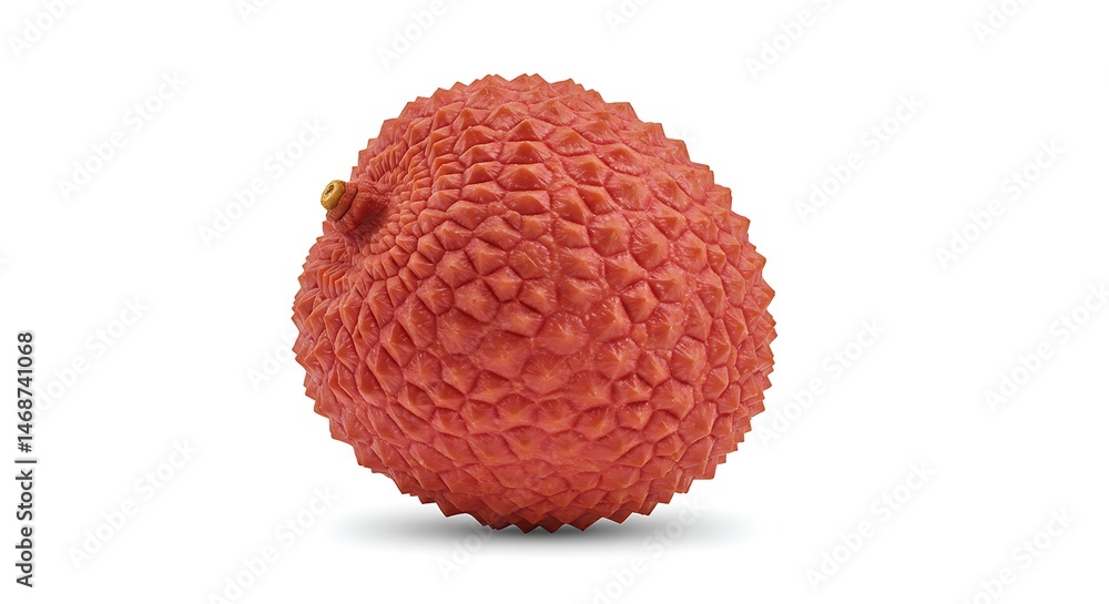 Close-up of a single fresh lychee fruit on white background Close-up of a single fresh lychee fruit on white background