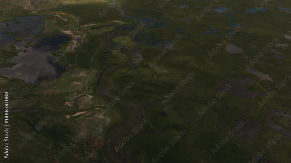 Cinematic aerial drone shot of a stunning river winding through the majestic Altai Mountains, showcasing the untouched beauty of Mongolia’s wilderness Cinematic aerial drone shot of a stunning river winding through the majestic Altai Mountains, showcasing the untouched beauty of Mongolia’s wilderness