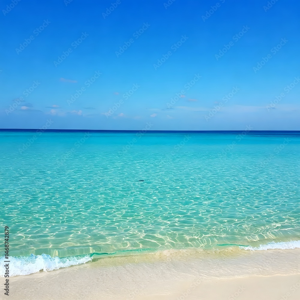 Obraz premium tropical beach with blue sky and clouds