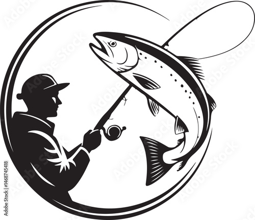 Fisherman Casting Line Silhouette

Fish Caught Mid-Jump Vector Scene

Fishing Boat Adventure Silhouette

Spearfishing in Action Silhouette

Calm Lake Fish Hunt Vector Design