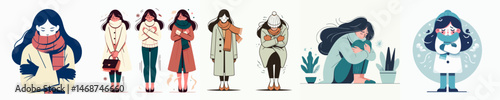 a woman who is shivering from the cold